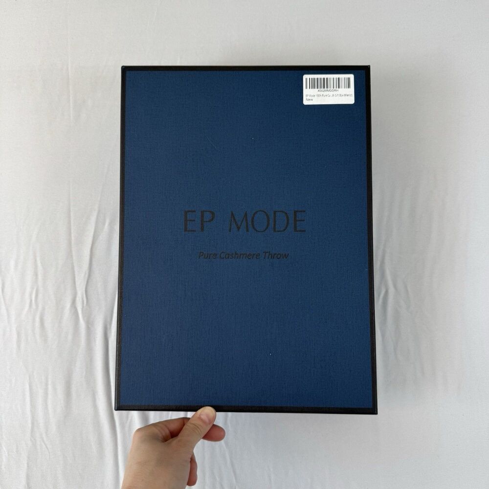 EP Mode 100% Pure Cashmere Throw Blanket for Sofa, Classic Design with Gift Box